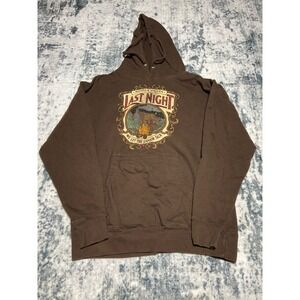 Morgan Wallen Last Night Hoodie Brown Graphic Print Hoodie Men's Size L